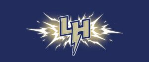 LH logo on navy background